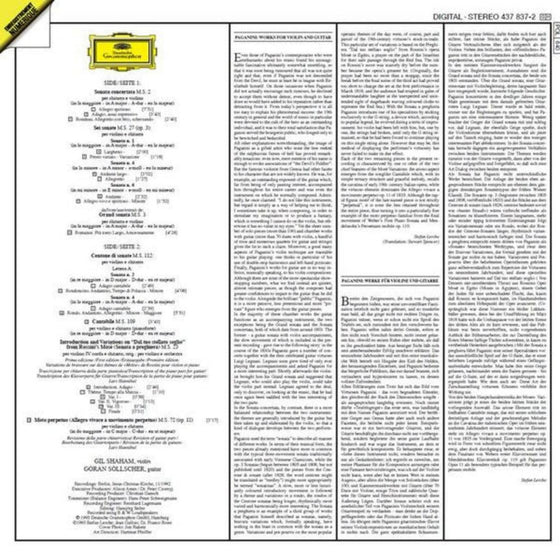 Niccolo Paganini - Paganini for Two - Gil Shaham Gil & Göran Söllscher (Digital Recording, DMM) - AudioSoundMusic