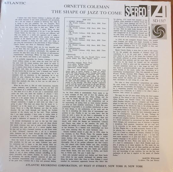 Ornette Coleman - The Shape Of Jazz To Come (2LP, 45RPM) - AudioSoundMusic