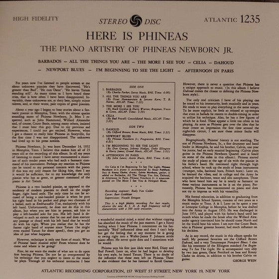 Phineas Newborn Jr. - Here Is Phineas: The Piano History Of Phineas Newborn Jr. - AudioSoundMusic