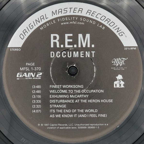 R.E.M. – Document (Ultra Analog, Half-speed Mastering) - AudioSoundMusic