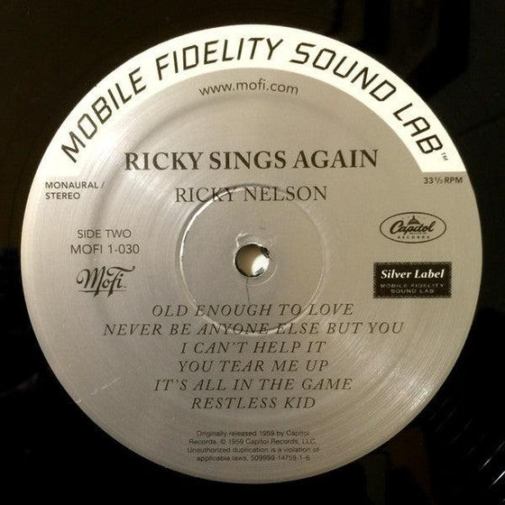 Ricky Nelson – Ricky Sings Again (Stereo & Mono, MOFI Silver Label, Ultra Analog) - AudioSoundMusic