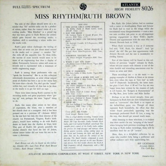 Ruth Brown - Miss Rhythm (Mono) - AudioSoundMusic