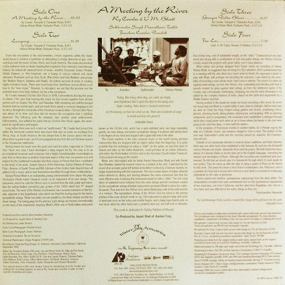 Ry Cooder & V.M. Bhatt - A Meeting By The River (2LP, 45RPM, 200g) - AudioSoundMusic