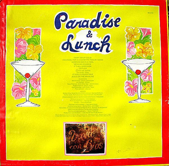 Ry Cooder - Paradise And Lunch - AudioSoundMusic