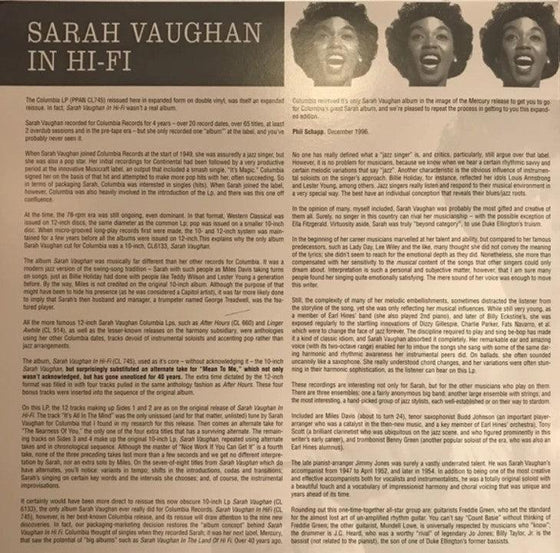 Sarah Vaughan - Sarah Vaughan In Hi-Fi (2LP, Mono) - AudioSoundMusic