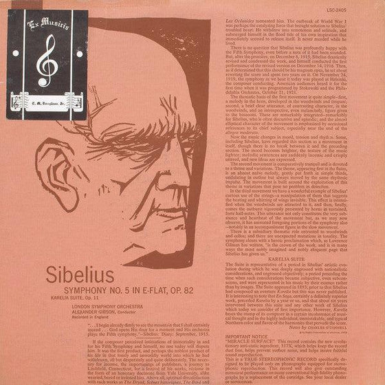 Sibelius - Symphony No. 5 & Karelia Suite - Alexander Gibson (200g) - AudioSoundMusic
