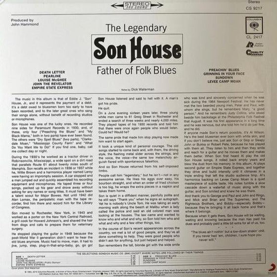 Son House - Father of Folk Blues (1LP, 180g, 33RPM) - AudioSoundMusic