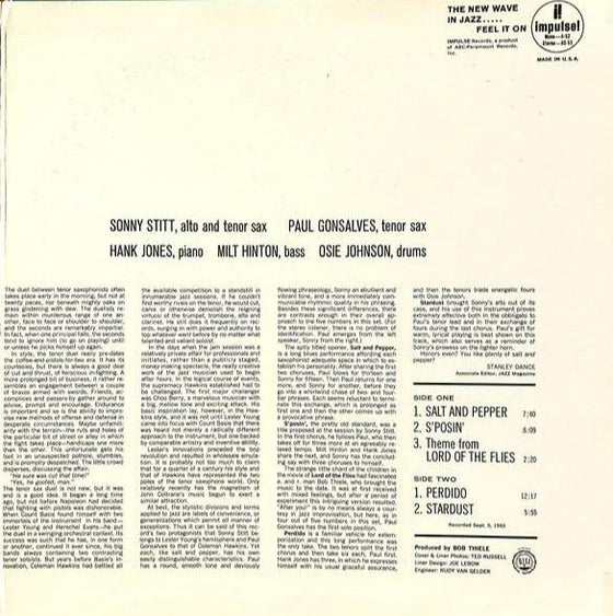 Sonny Stitt & Paul Gonsalves - Salt & Pepper (2LP, 45RPM) - AudioSoundMusic