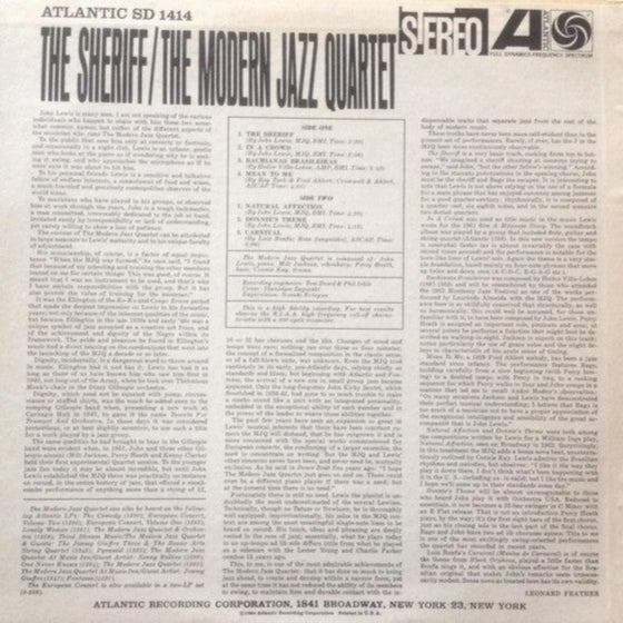 The Modern Jazz Quartet - The Sheriff - AudioSoundMusic