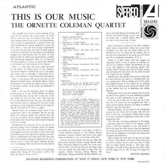 The Ornette Coleman Quartet – This is our Music (2LP, 45RPM) - AudioSoundMusic