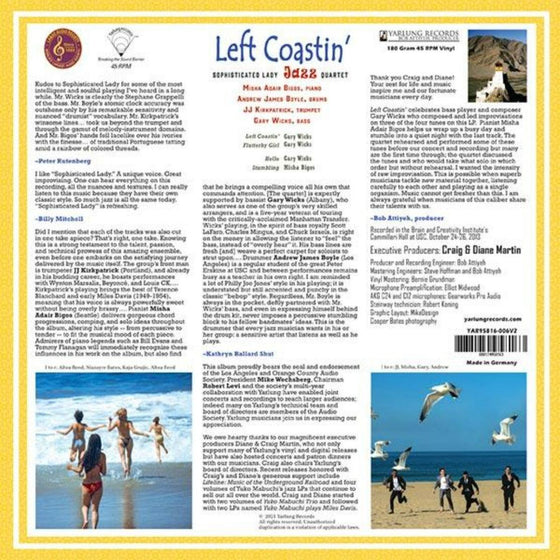 The Sophisticated Lady Jazz Quartet - Left Coastin' (45RPM) - AudioSoundMusic