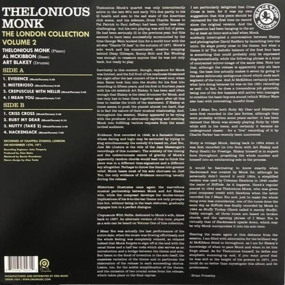 Thelonious Monk - London Collection Volume 2 - AudioSoundMusic